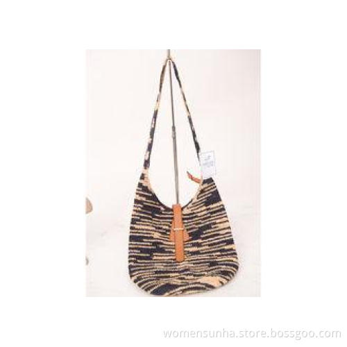 Fashionable Winter Mix Color Raffia Beach Bag For Party , 3